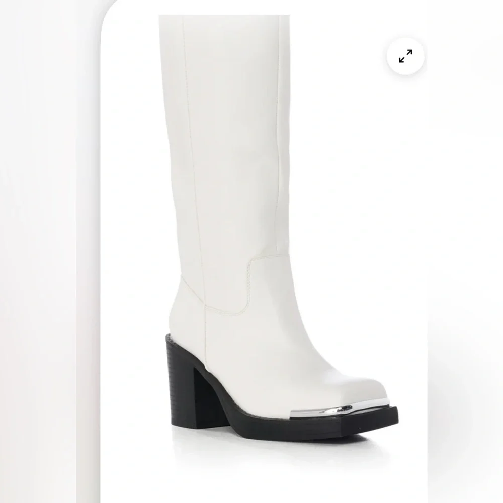 Elegant white Over the Knee Boots size 6